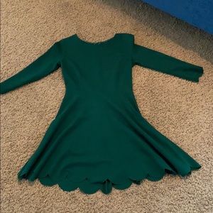 Green scalloped dress